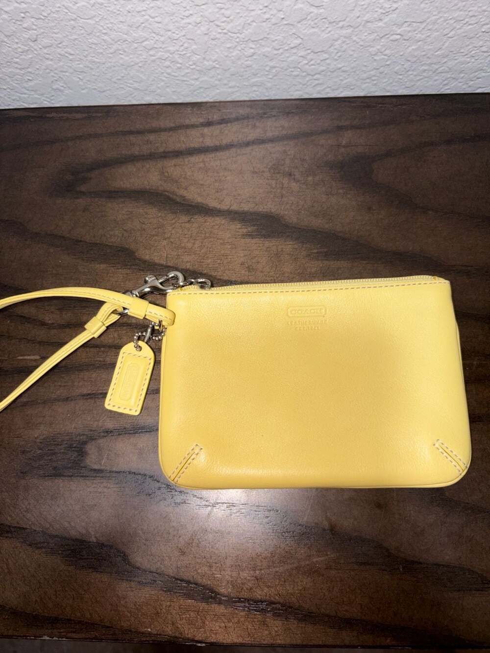 Coach Legacy Leather Small Wristlet in Lemon Yellow